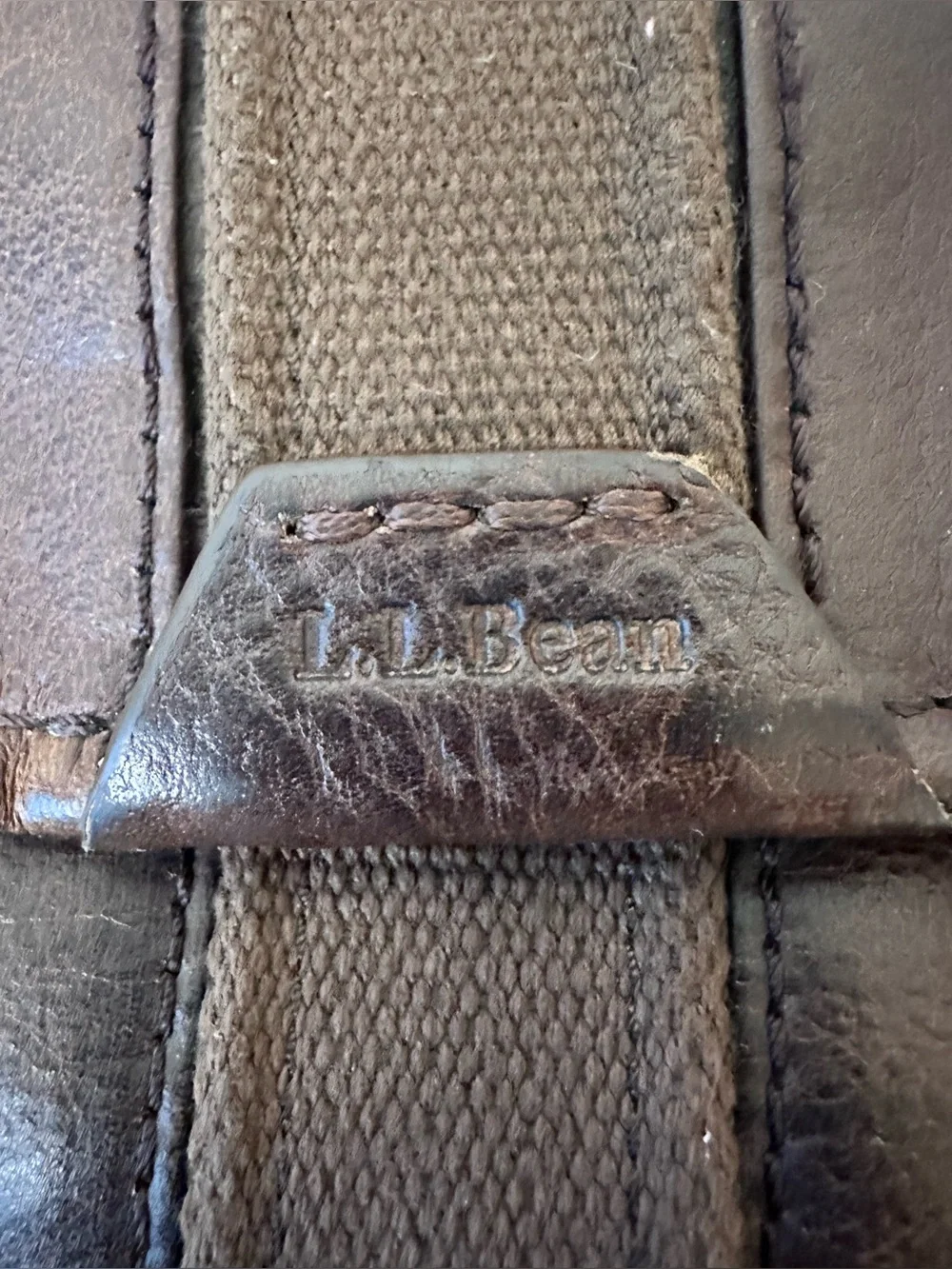 Vintage L.L. Bean Brown Leather Laptop Briefcase Shoulder Bag Utility Preppy